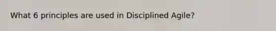 What 6 principles are used in Disciplined Agile?