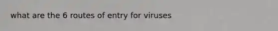 what are the 6 routes of entry for viruses
