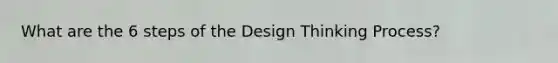 What are the 6 steps of the Design Thinking Process?