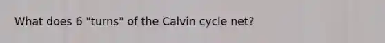 What does 6 "turns" of the Calvin cycle net?