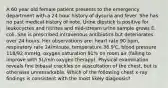 A 60 year old female patient presents to the emergency department with a 24 hour history of dysuria and fever. She has no past medical history of note. Urine dipstick is positive for leukocyctes and nitrites and mid-stream urine sample grows E. coli. She is prescribed intravenous antibiotics but deteriorates over 24 hours. Her observations are: heart rate 90 bpm, respiratory rate 24/minute, temperature 36.9'C, blood pressure 118/92 mmHg, oxygen saturation 91% on room air (failing to improve with 5L/min oxygen therapy). Physical examination reveals fine bibasal crackles on auscultation of the chest, but is otherwise unremarkable. Which of the following chest x-ray findings is consistent with the most likely diagnosis?