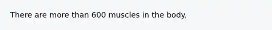 There are more than 600 muscles in the body.