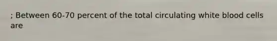 ; Between 60-70 percent of the total circulating white blood cells are