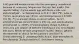 A 60-year-old woman comes into the emergency department because of increasing fatigue over the past two weeks. She reports feeling ill a few weeks ago with fever, chills, and abdominal pain. Her temperature is 37.9°C (100.2°F), pulse is 75/min, respirations are 15/min, and blood pressure is 120/85 mm Hg. Physical exam shows no abnormalities. Serum aminotransferase concentration is 290 U/L, and serum alkaline phosphatase is 100 U/L. Cholangiography shows multifocal stricturing and dilation of both the intrahepatic and extrahepatic bile ducts. Biopsy reveals progressive hepatic fibrosis. What is the treatment of choice for this patient's condition? A. Cholecystectomy B. Ursodeoxycholic Acid C. Liver transplant D. Percutaneous Cholecystostomy E. Shockwave therapy