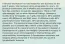 A 60-year-old woman has had headaches and dizziness for the past 5 weeks. She has been taking omeprazole for ulcers. On physical examination, she is afebrile and normotensive, and her face has a plethoric to cyanotic appearance. There is mild splenomegaly, but no other abnormal findings. Laboratory studies show hemoglobin, 21.7 g/dL; hematocrit, 65%; platelet count, 400,000/mm3; and WBC count, 30,000/mm3 with 85% polymorphonuclear leukocytes, 10% lymphocytes, and 5% monocytes. The peripheral blood smear shows abnormally large platelets and nucleated RBCs. Which of the following is most characteristic of the natural history of this patient's disease? A Development of a gastric non-Hodgkin lymphoma B Increase in monoclonal serum immunoglobulin C Marrow fibrosis with extramedullary hematopoiesis D Spontaneous remissions and relapses without treatment E Transformation into acute B-lymphoblastic leukemia