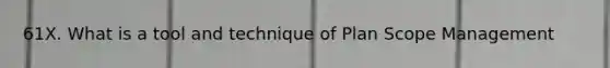 61X. What is a tool and technique of Plan Scope Management