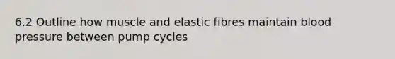 6.2 Outline how muscle and elastic fibres maintain blood pressure between pump cycles