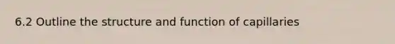 6.2 Outline the structure and function of capillaries