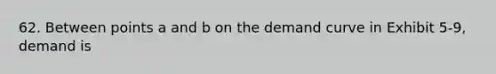 62. Between points a and b on the demand curve in Exhibit 5-9, demand is