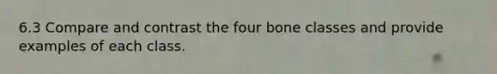 6.3 Compare and contrast the four bone classes and provide examples of each class.