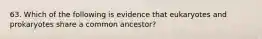 63. Which of the following is evidence that eukaryotes and prokaryotes share a common ancestor?