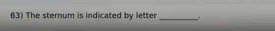 63) The sternum is indicated by letter __________.