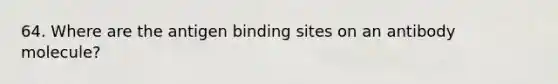 64. Where are the antigen binding sites on an antibody molecule?