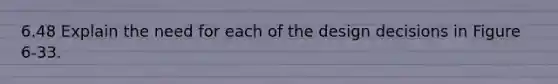 6.48 Explain the need for each of the design decisions in Figure 6-33.