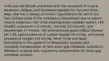 A 65-year-old female presented with the complaint of muscle weakness, fatigue, and decreased appetite for the past three days. She has a history of chronic hypokalemia, for which she had multiple visits to the emergency department due to severe muscle weakness. Her initial investigations revealed sodium 140 mmol/L, potassium 2.9 mmol/L, chloride 118 mmol/L, and bicarbonate 17 mmol/L. Her arterial blood gases (ABGs) showed pH 7.30, partial pressure of carbon dioxide 28 mmHg, and partial pressure of oxygen 120 mmHg. What is the acid-base disturbance in this patient? A) Respiratory acidosis with metabolic compensation B) Non-anion gap metabolic acidosis C) Metabolic acidosis with respiratory compensation D) Anion gap metabolic acidosis