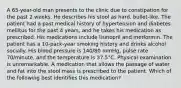 A 65-year-old man presents to the clinic due to constipation for the past 2 weeks. He describes his stool as hard, bullet-like. The patient had a past medical history of hypertension and diabetes mellitus for the past 4 years, and he takes his medication as prescribed. His medications include lisinopril and metformin. The patient has a 10-pack-year smoking history and drinks alcohol socially. His blood pressure is 140/80 mmHg, pulse rate 70/minute, and the temperature is 37.5°C. Physical examination is unremarkable. A medication that allows the passage of water and fat into the stool mass is prescribed to the patient. Which of the following best identifies this medication?