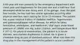 A 65-year-old man presents to the emergency department with chest pain and diaphoresis for the past one and a half-hour that developed while he was doing work in his garage. Over the past few months, he has had two similar episodes occurring after physical exertion, each lasting for 10 to 15 minutes. The patient has a past medical history of diabetes mellitus, hypertension, and gastroesophageal reflux disease, for which he takes famotidine, amlodipine, and metformin. Vital signs show blood pressure of 138/92 mm Hg, pulse 110/min, and temperature 98.6 F (37 C). On physical examination, the patient is in acute distress, and marked diaphoresis is noted. He is given a chewable drug as part of standard protocol. What role does this drug play in the management of the patient's acute condition?