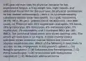 A 65-year-old man sees his physician because he has experienced fatigue, a 5-kg weight loss, night sweats, and abdominal discomfort for the past year. On physical examination, he has marked splenomegaly; there is no lymphadenopathy. Laboratory studies show hemoglobin, 10.1 g/dL; hematocrit, 30.5%; MCV, 89 μm3 ; platelet count, 94,000/mm3 ; and WBC count, 14,750/mm3 with 55% segmented neutrophils, 9% bands, 20% lymphocytes, 8% monocytes, 4% metamyelocytes, 3% myelocytes, 1% eosinophils, and 2 nucleated RBCs per 100 WBCs. The peripheral blood smear also shows teardrop cells. The serum uric acid level is 12 mg/dL. A bone marrow biopsy specimen shows extensive marrow fibrosis and clusters of atypical megakaryocytes. Which of the following is most likely to account for the enlargement in this patient's spleen? □ (A) Hodgkin lymphoma □ (B) Extramedullary hematopoiesis □ (C) Portal hypertension □ (D) Granulomas with Histoplasma capsulatum □ (E) Metastatic adenocarcinoma