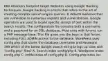 660 Attackers footprint target Websites using Google Hacking techniques. Google hacking is a term that refers to the art of creating complex search engine queries. It detects websites that are vulnerable to numerous exploits and vulnerabilities. Google operators are used to locate specific strings of text within the search results. The configuration file contains both a username and a password for an SQL database. Most sites with forums run a PHP message base. This file gives you the keys to that forum, including FULL ADMIN access to the database. WordPress uses config.php that stores the database Username and Password. 399 Which of the below Google search string brings up sites with "config.php" files? A. Search:index config/php B. Wordpress:index config.php C. intitle:index.of config.php D. Config.php:index list