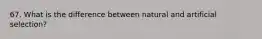 67. What is the difference between natural and artificial selection?