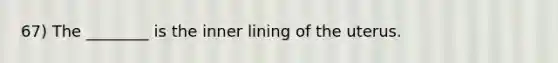 67) The ________ is the inner lining of the uterus.