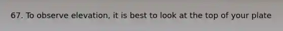 67. To observe elevation, it is best to look at the top of your plate