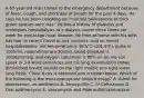 A 67-year-old man comes to the emergency department because of fever, cough, and shortness of breath for the past 4 days. He says he has been coughing up "multiple tablespoons of thick green sputum each day." He has a history of diabetes and undergoes hemodialysis at a dialysis center three times per week for end-stage renal disease. He lives at home with his wife, has had no recent travel or sick contacts, and no recent hospitalizations. His temperature is 38.5°C (101.3°F), pulse is 100/min, respirations are 30/min, blood pressure is 100/82mmHg, and oxygen saturation is 88% on air. He can speak in 3-4 word sentences and his lung examination shows diminished breath sounds on the right middle and right lower lung fields. Chest X-ray is obtained and is shown below. Which of the following is the most appropriate initial therapy? A. Admit for observation, no antibiotics B. Amoxycillin C. IV Ceftriaxone D. Oral azithromycin E. Vancomycin and Piperacillin/tazobactam