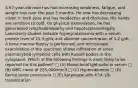 A 67-year-old man has had increasing weakness, fatigue, and weight loss over the past 5 months. He now has decreasing vision in both eyes and has headaches and dizziness. His hands are sensitive to cold. On physical examination, he has generalized lymphadenopathy and hepatosplenomegaly. Laboratory studies indicate hyperproteinemia with a serum protein level of 15.5 g/dL and albumin concentration of 3.2 g/dL. A bone marrow biopsy is performed, and microscopic examination of the specimen shows infiltration of small plasmacytoid lymphoid cells with Russell bodies in the cytoplasm. Which of the following findings is most likely to be reported for this patient? □ (A) Monoclonal IgM spike in serum □ (B) WBC count of 255,000/mm3 □ (C) Hypercalcemia □ (D) Bence Jones proteinuria □ (E) Karyotype with t(14;18) translocation