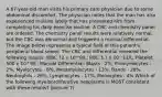 A 67-year-old man visits his primary care physician due to some abdominal discomfort. The physician notes that the man has also experienced malaise lately that has prevented him from completing his daily exercise routine. A CBC and chemistry panel are ordered. The chemistry panel results were relatively normal, but the CBC was abnormal and triggered a manual differential. The image below represents a typical field of this patient's peripheral blood smear. The CBC and differential revealed the following results: WBC 72 x 10^9/L; RBC 3.1 x 10^12/L; Platelet 500 x 10^9/L; Manual Differential: Blasts - 2%, Promyelocytes - 2%, Myelocytes - 8%, Metamyelocytes - 13%, Bands - 28%, Neutrophils - 26%, Lymphocytes - 17%, Monocytes - 4% Which of the following myeloproliferative neoplasms is MOST consistent with these results? (picture 7)