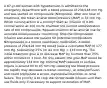 A 67-yr-old woman with hypertension is admitted to the emergency department with a blood pressure of 234/148 mm Hg and was started on nitroprusside (Nitropress). After one hour of treatment, the mean arterial blood pressure (MAP) is 55 mm Hg. Which nursing action is a priority? Start an infusion of 0.9% normal saline at 100 mL/hr. Maintain the current administration rate of the nitroprusside. Request insertion of an arterial line for accurate blood pressure monitoring. Stop the nitroprusside infusion and assess the patient for potential complications. Nitroprusside is a potent vasodilator medication. A blood pressure of 234/118 mm Hg would have a calculated MAP of 177 mm Hg. Subtracting 25% (or 44 mm Hg) = 133 mm Hg. The initial treatment goal is to decrease MAP by no more than 25% within minutes to 1 hour. For this patient, the goal MAP would be approximately 133 mm Hg. Minimal MAP required to perfuse organs is around 60 to 65 mm Hg. Lowering the blood pressure too rapidly may decrease cerebral, coronary, or renal perfusion and could precipitate a stroke, myocardial infarction, or renal failure. The priority is to stop the nitroprusside infusion and then use fluids only if necessary to support restoration of MAP.