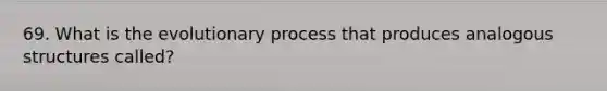 69. What is the evolutionary process that produces analogous structures called?