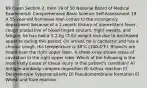 69 Exam Section 2: Item 19 of 50 National Board of Medical Examiners® Comprehensive Basic Science Self-Assessment 19. A 55-year-old homeless man comes to the emergency department because of a 2-month history of intermittent fever, cough productive of blood-tinged sputum, night sweats, and fatigue; he has had a 3.2-kg (7-lb) weight loss due to decreased appetite during this period. On arrival, he is cachectic and has a chronic cough. His temperature is 38°C (100.4°F). Rhonchi are heard over the right upper lobe.. A chest x-ray shows areas of cavitation in the right upper lobe. Which of the following is the most likely cause of tissue injury in this patient's condition? A) Antigen-antibody complex deposition B) Arthus reaction C) Delayed-type hypersensitivity D) Pseudomembrane formation E) Wheal and flare reaction