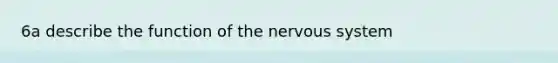 6a describe the function of the nervous system