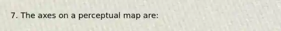 7. The axes on a perceptual map are: