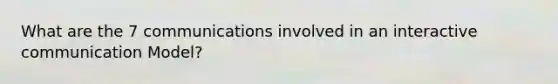 What are the 7 communications involved in an interactive communication Model?