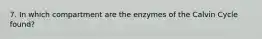 7. In which compartment are the enzymes of the Calvin Cycle found?