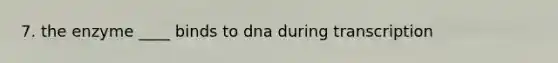 7. the enzyme ____ binds to dna during transcription