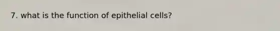 7. what is the function of epithelial cells?