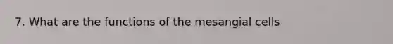 7. What are the functions of the mesangial cells