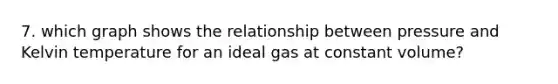 7. which graph shows the relationship between pressure and Kelvin temperature for an ideal gas at constant volume?