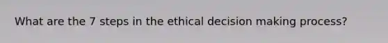 What are the 7 steps in the ethical decision making process?