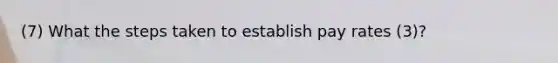 (7) What the steps taken to establish pay rates (3)?