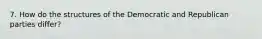 7. How do the structures of the Democratic and Republican parties differ?