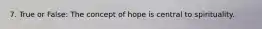 7. True or False: The concept of hope is central to spirituality.