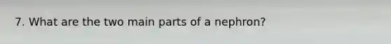 7. What are the two main parts of a nephron?