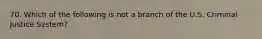 70. Which of the following is not a branch of the U.S. Criminal Justice System?