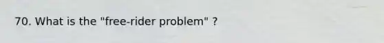 70. What is the "free-rider problem" ?