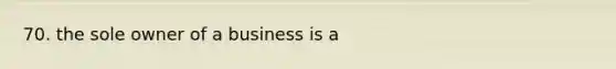 70. the sole owner of a business is a