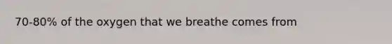 70-80% of the oxygen that we breathe comes from