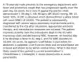 A 70-year-old male presents to the emergency department with fever and productive cough that has progressed rapidly over the past day. On exam, he is very ill appearing and his vitals demonstrate T: 39 deg C, HR: 95 bpm, BP: 80/40 mmHg, RR: 15, SaO2: 93%. A CBC is obtained which demonstrates a white blood cell count (WBC) of 14,000. The patient is subsequently diagnosed with severe sepsis secondary to pneumonia and is transferred to the ICU after intubation, appropriate antibiotic therapy, and resuscitation measures are initiated. The patient improves steadily over the subsequent days in the ICU with improving vitals and decreasing WBC. However, on hospital day 4 he develops a fever to 41 deg C, and his WBC elevates to 16,000. On exam, he appears to withdraw in pain when his abdomen is palpated. Liver function tests and amylase/lipase are ordered and shown to be within normal limits. What is the most likely cause of this patient's current presentation? 1. Cholelithiasis 2. Cholangitis 3. Acute cholecystitis 4. Acute pancreatitis